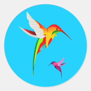 Adorable Flying Hummingbirds Runder Aufkleber