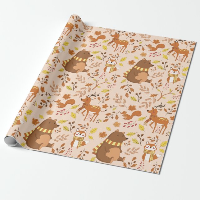 Adorable Forest Crites Geschenkpapier (Ungerollt)