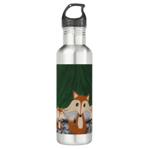 Adorable Fox Family Edelstahlflasche