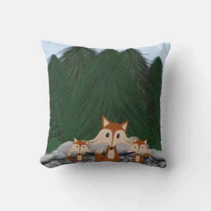 Adorable Fox Family Kissen