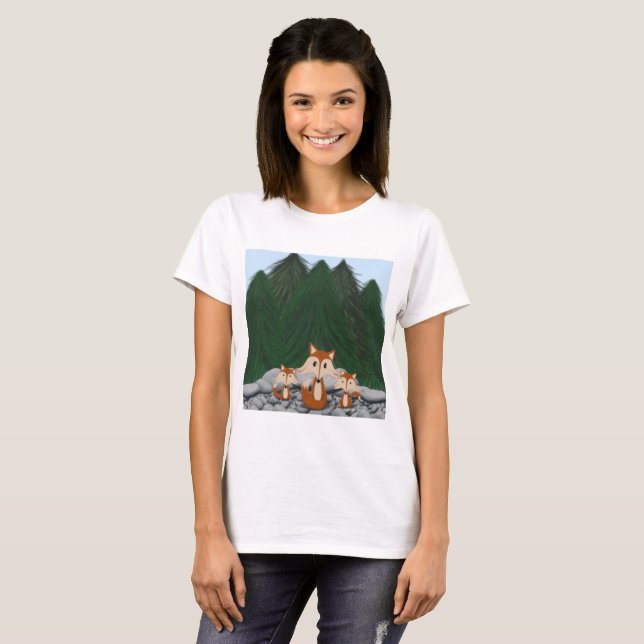 Adorable Fox Family T-Shirt (Vorne ganz)