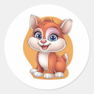 Adorable Fox Sticker - Niedlicher Cartoon Tierdesi