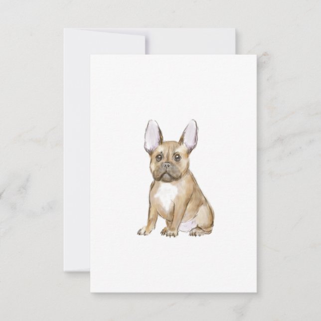 Adorable french bulldog puppy dankeskarte (Vorderseite)