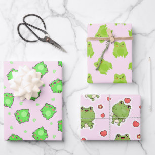 Adorable Frogs Collection - Niedliche Froschthemen Geschenkpapier Set