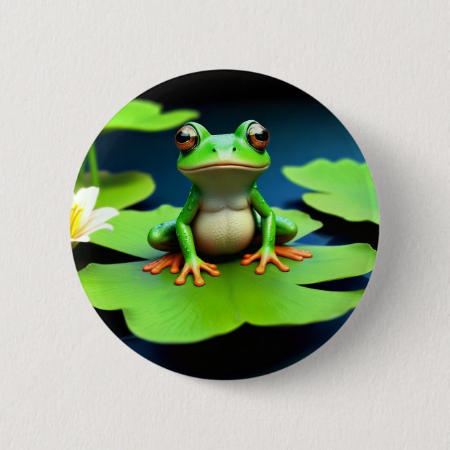 Adorable Frosch Birthday Button (Vorderseite)