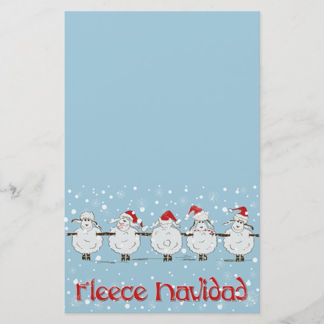 Adorable FUNNY Fleece Navidad Christmas Sheep Briefpapier (Vorderseite)