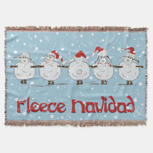 Adorable FUNNY Fleece Navidad Christmas Sheep Decke