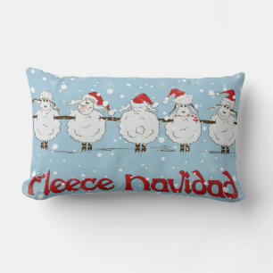 Adorable FUNNY Fleece Navidad Christmas Sheep Lendenkissen