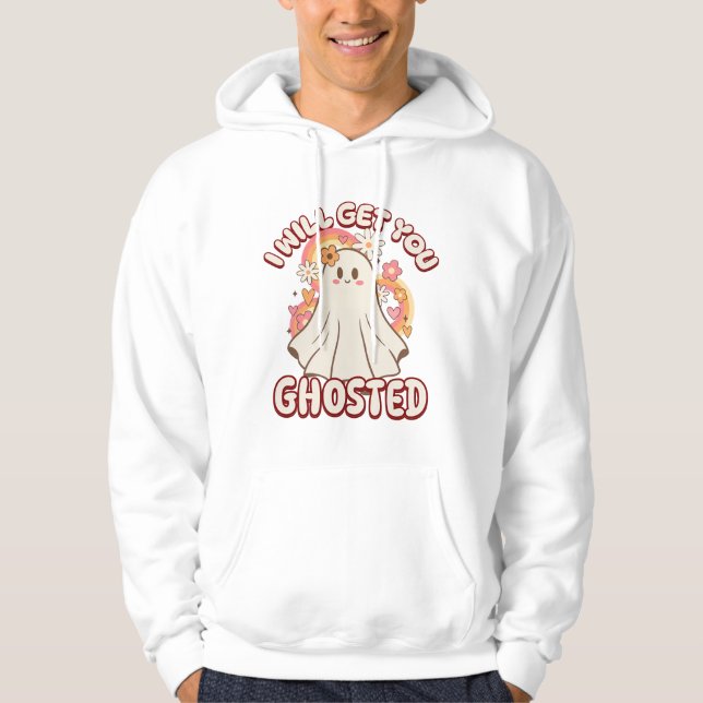 Adorable Funny Ghost - Niedliches Valentine Ghost Hoodie (Vorderseite)