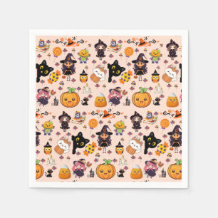 Adorable Funny Kawaii Halloween Muster Serviette