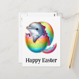 Adorable Funny Niedlich Osterbaby Doliphin Postkarte