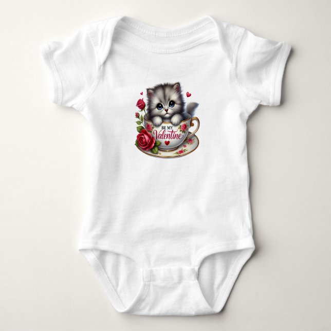 Adorable Fur Baby Valentines Baby Strampler (Vorderseite)