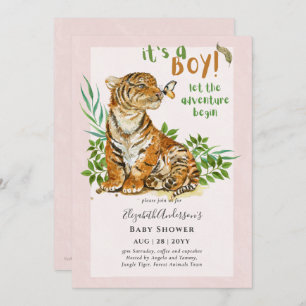 Adorable GARÇONS Tiger Baby shower Invitation