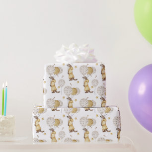 Adorable, gelb gekleidete Schätze, Löwen Geschenkpapier