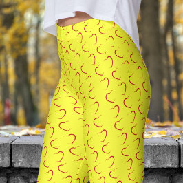 Adorable Gelbe Liebe Herzmuster Leggings