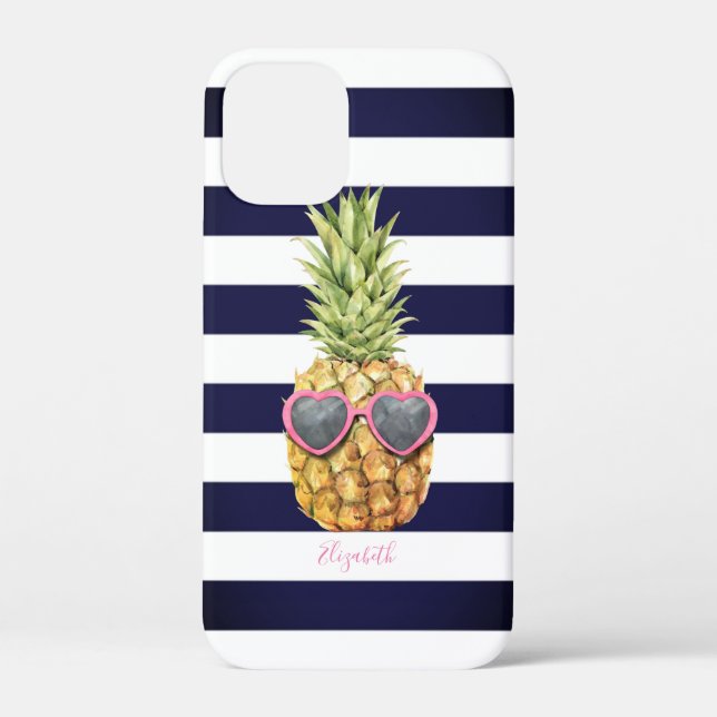 Adorable gestreifte Coole Ananas Case-Mate iPhone Hülle (Rückseite)
