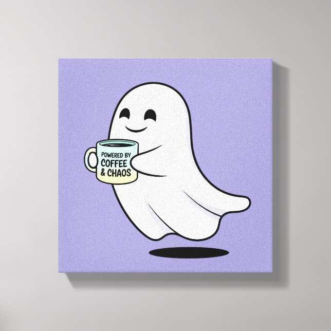 Adorable Ghost Cute Halloween Illustration Leinwanddruck (Vorderseite)
