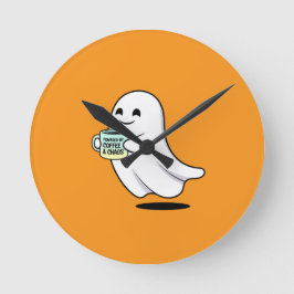 Adorable Ghost Cute Halloween Illustration Runde Wanduhr