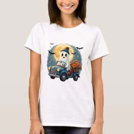 Adorable Ghost Driving Car Halloween Design mit F T-Shirt