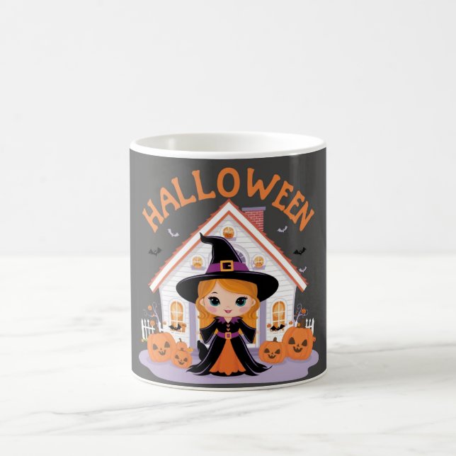 Adorable Ghost House Dekoration für Halloween Kaffeetasse (Mittel)