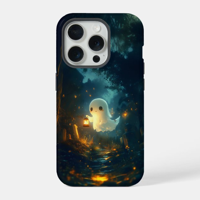 Adorable Ghost Lantern Halloween iPhone Case 15 Pro Hülle (Rückseite)