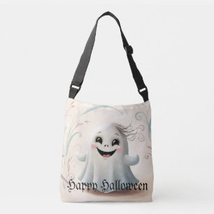 Adorable Ghosting Friend Halloween DesignTote Tragetaschen Mit Langen Trägern