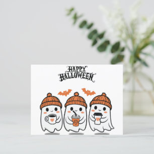 Adorable Ghosts Halloween Postcard - Ideal für S Postkarte