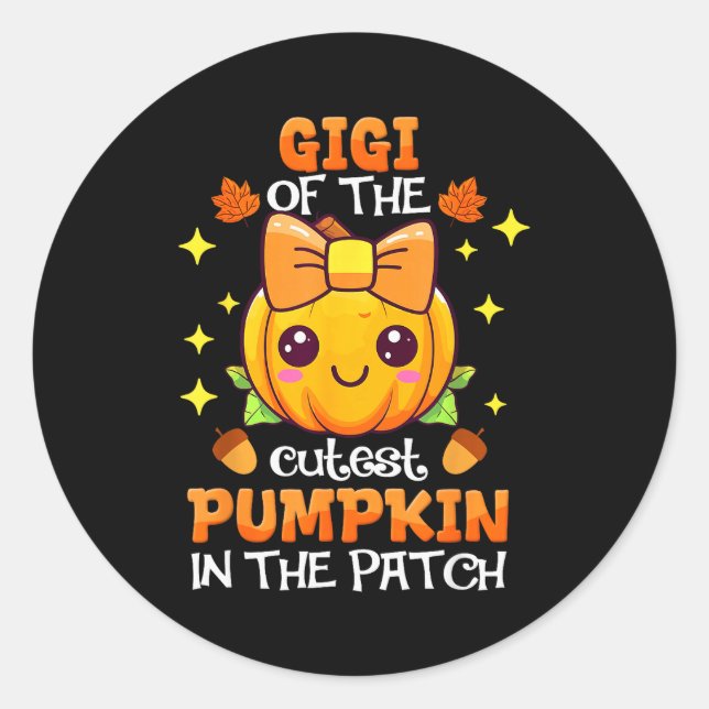 Adorable Gigi Of The Cutest Pumpkin In The Patch  Runder Aufkleber (Vorderseite)