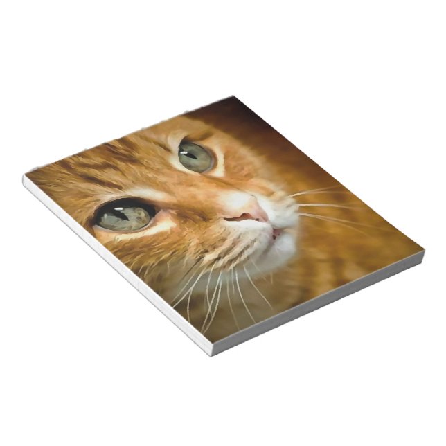 Adorable Ginger Tabby Cat Posing Pet Portrait Notizblock (angewinkelt)