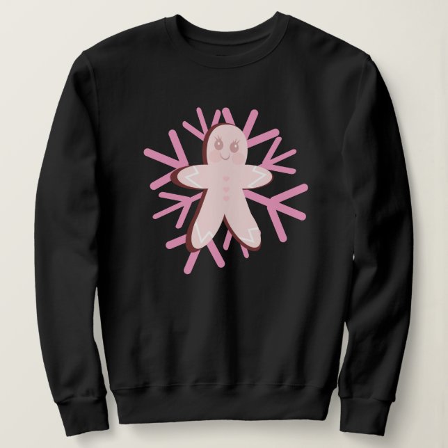 Adorable Gingerbrot Snowflake Weihnachten Winter Sweatshirt (Design vorne)