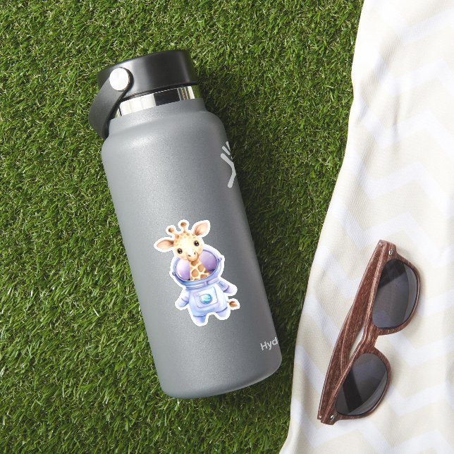 Adorable Giraffe Astronaut Illustration Classic T- Aufkleber (HydroFlask Insitu)
