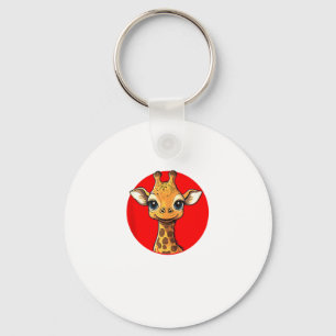 Adorable Giraffe Face Grosses Mit Augen Cartoon Ku Schlüsselanhänger
