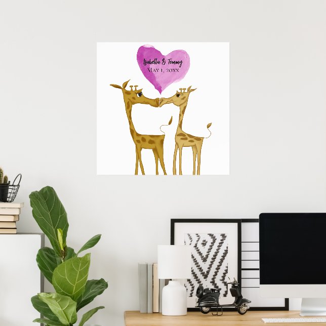 Adorable Giraffe Lovers Poster (Heimbüro)