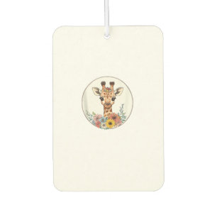 Adorable Giraffe mit Blume Autolufterfrischer