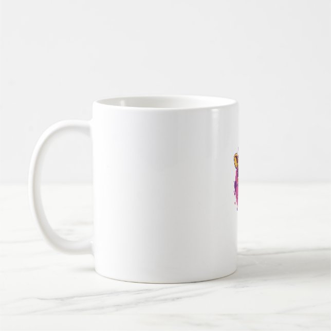 Adorable Giraffe mit Herz-Cartoon-Liebe Kaffeetasse (Links)