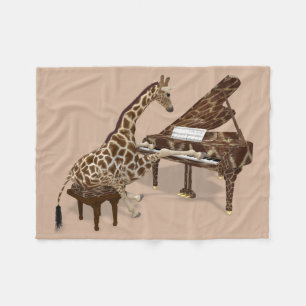 Adorable Giraffe spielt stille Nacht Fleecedecke