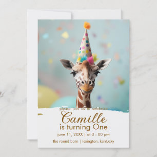Adorable Giraffe zum Geburtstag Einladung