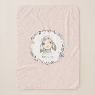 Adorable Girl Baby Lamb mit Kindername Sherpadecke
