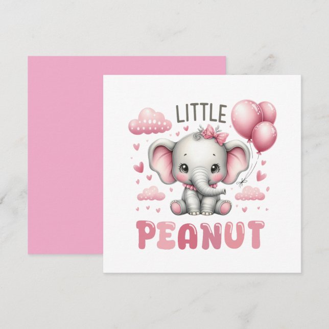 Adorable Girl Little Peanut  Einladung (Vorne/Hinten)