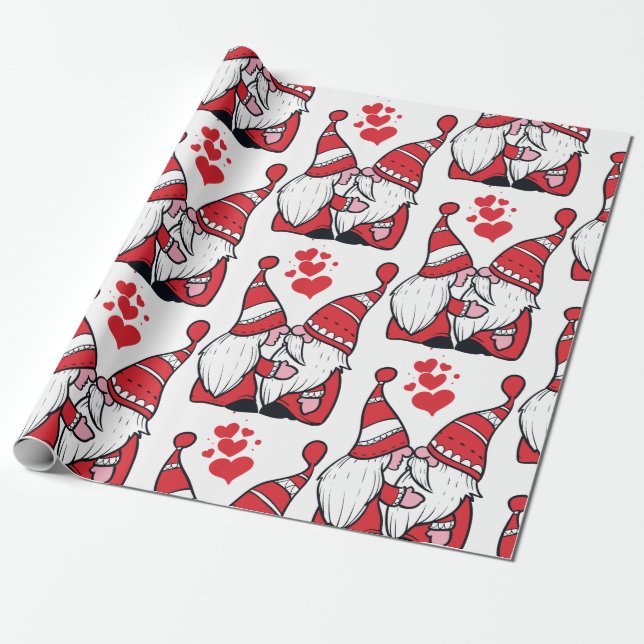 Adorable Gnome Kisses Geschenkpapier (Ungerollt)