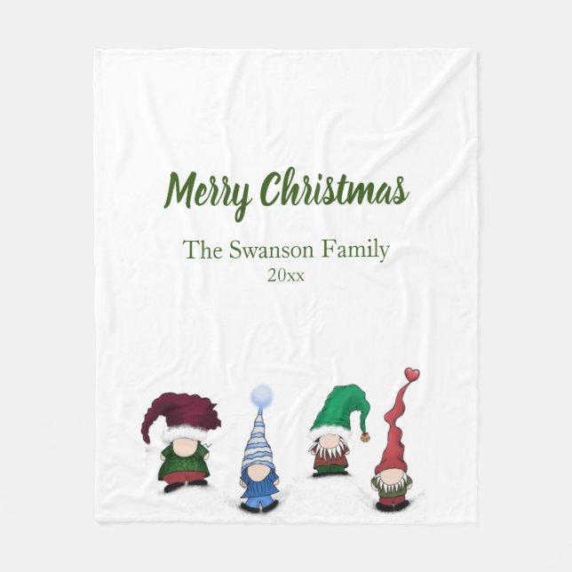 Adorable Gnome Posse Fleece Blanket (Vorderseite)