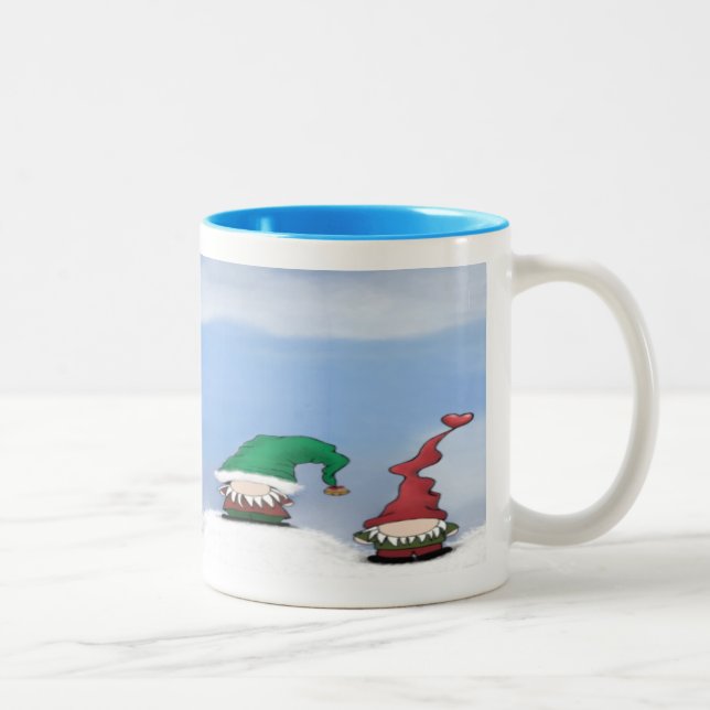 Adorable Gnome Posse Zweifarbige Tasse (Rechts)