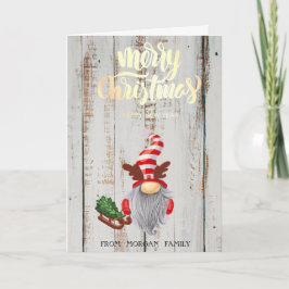 Adorable Gnome Sleigh Wood Frohe Weihnachten
