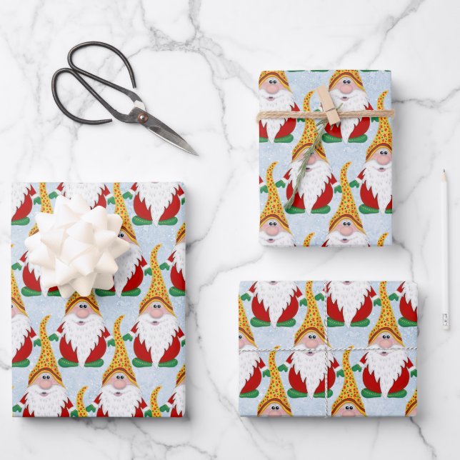 Adorable Gnome Weihnachten Weihnachten Kinder Geschenkpapier Set (Vorderseite)