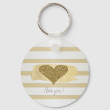 Adorable Gold Glitzer Hörer Streifen-I Liebe Sie