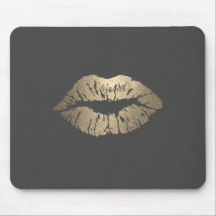 Adorable Gold Glitzer Lips Personalisiert Mousepad