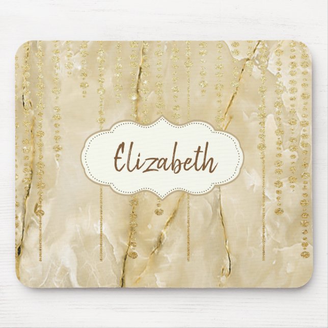 Adorable Golddiamanten, Marmor - Personalisiert Mousepad (Vorne)