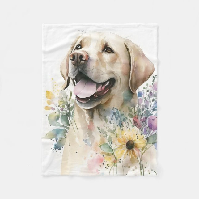 Adorable Golden Labrador Puppy Dog Fleecedecke (Vorderseite)