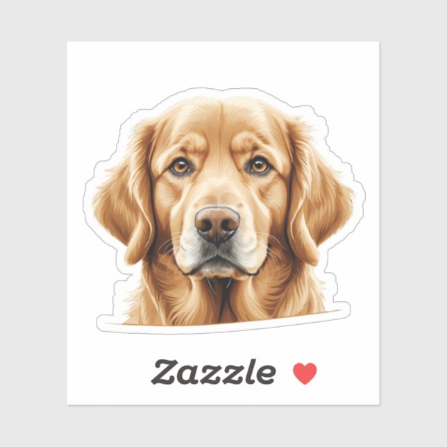 Adorable Golden Retriever Sticker - Niedlicher Hun (Blatt)