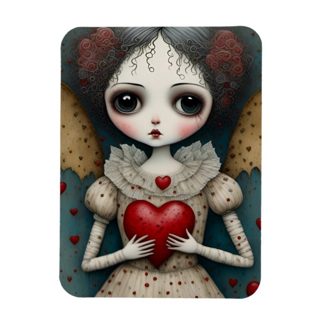 Adorable Gothic Valentine Doll Magnet (Vertikal)